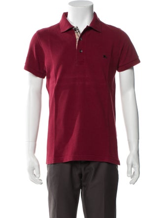 Burberry London House Check Pattern V-Neck Polo Shirt