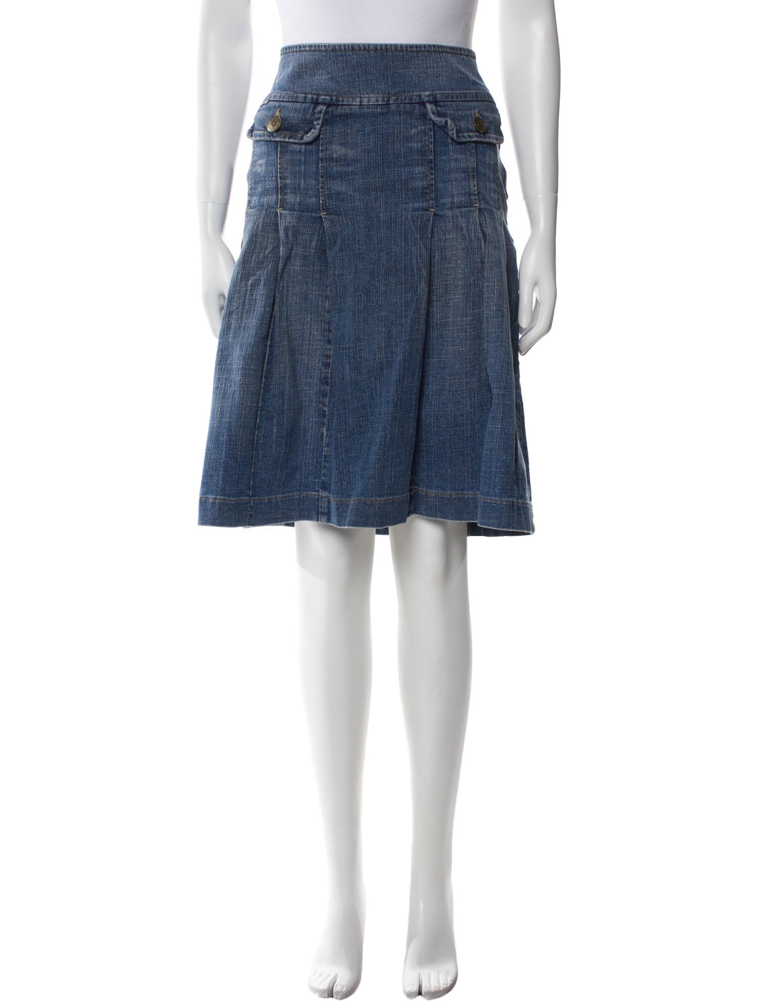 Burberry London Pleated Accents Knee-Length Skirt