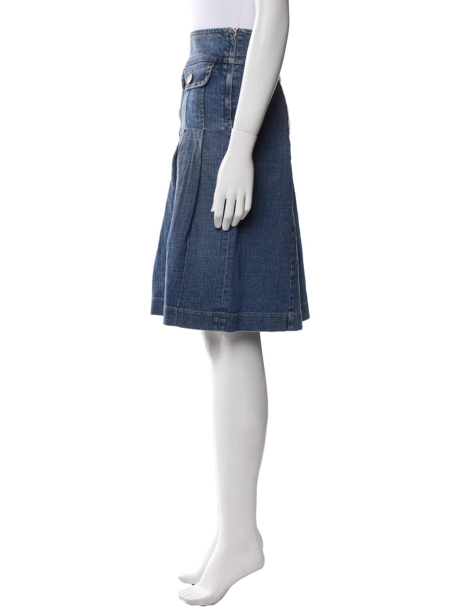 Burberry London Pleated Accents Knee-Length Skirt