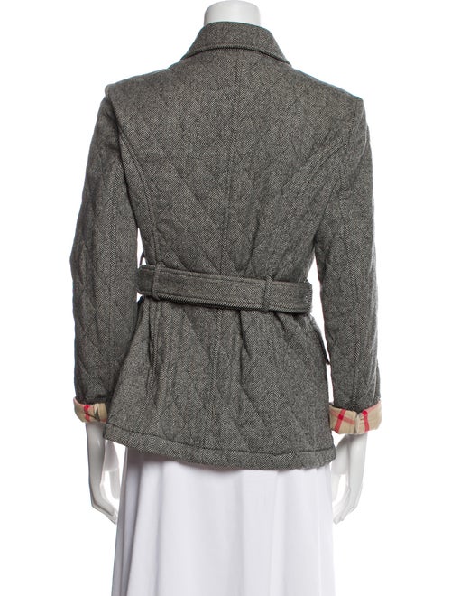 Burberry London Wool Tweed Pattern Utility Jacket