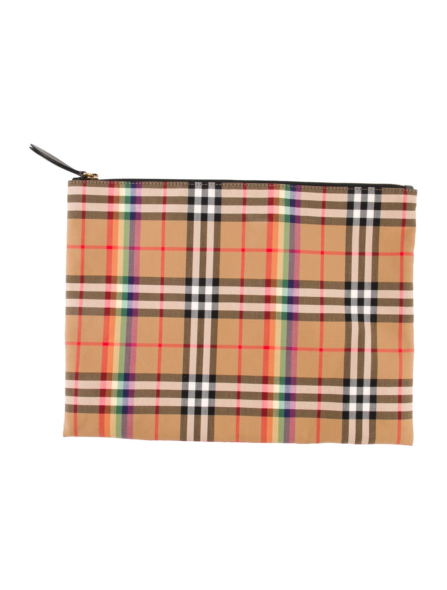 Burberry London Cotton Laptop Case with Rainbow Check pattern