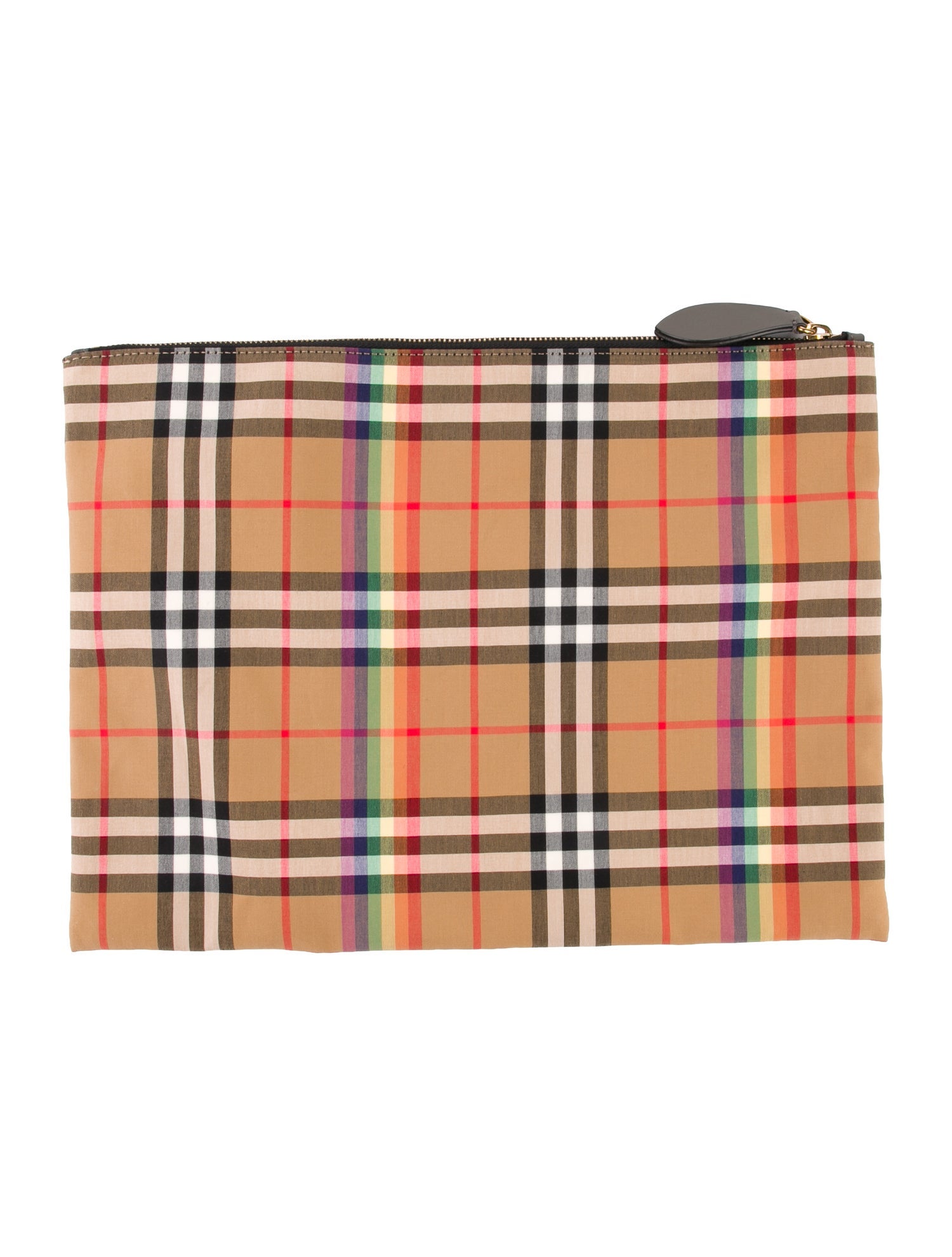 Burberry London Cotton Laptop Case with Rainbow Check pattern