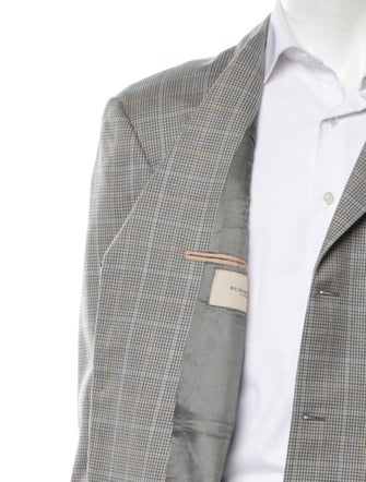 Burberry London Wool Plaid Print Dress Shirt