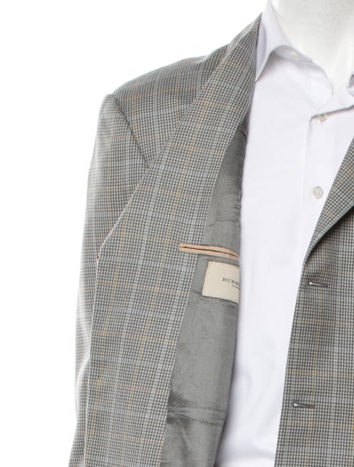 Burberry London Wool Plaid Print Dress Shirt