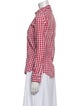 Burberry London Plaid Print Long Sleeve Button-Up Top