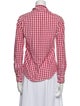 Burberry London Plaid Print Long Sleeve Button-Up Top