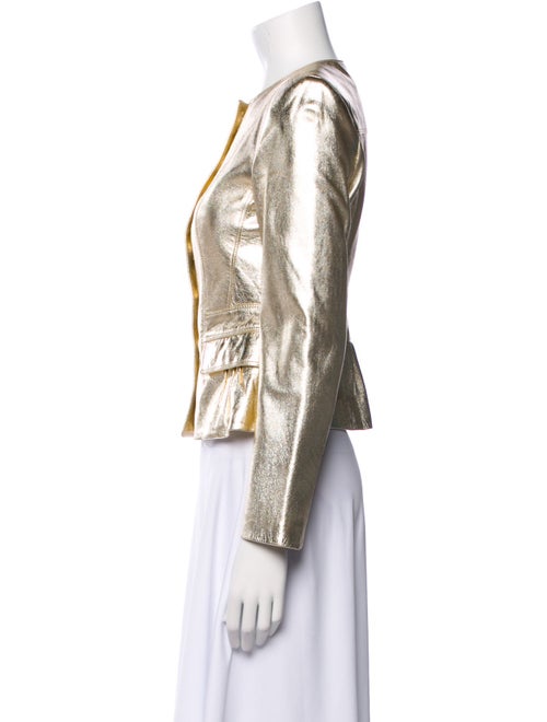 Burberry London Leather Printed Evening Jacket