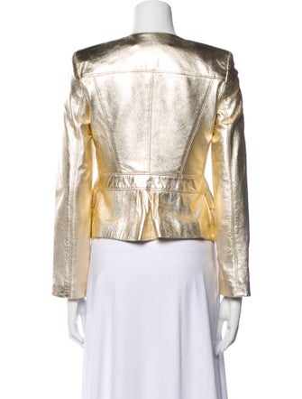 Burberry London Leather Printed Evening Jacket