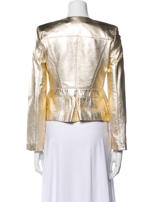 Burberry London Leather Printed Evening Jacket