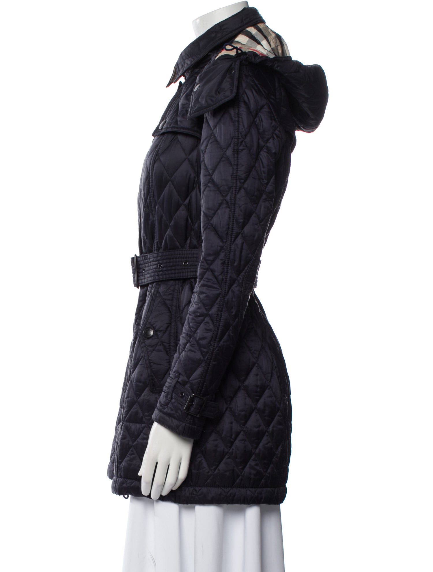 Burberry London Nylon Faux Fur Coat