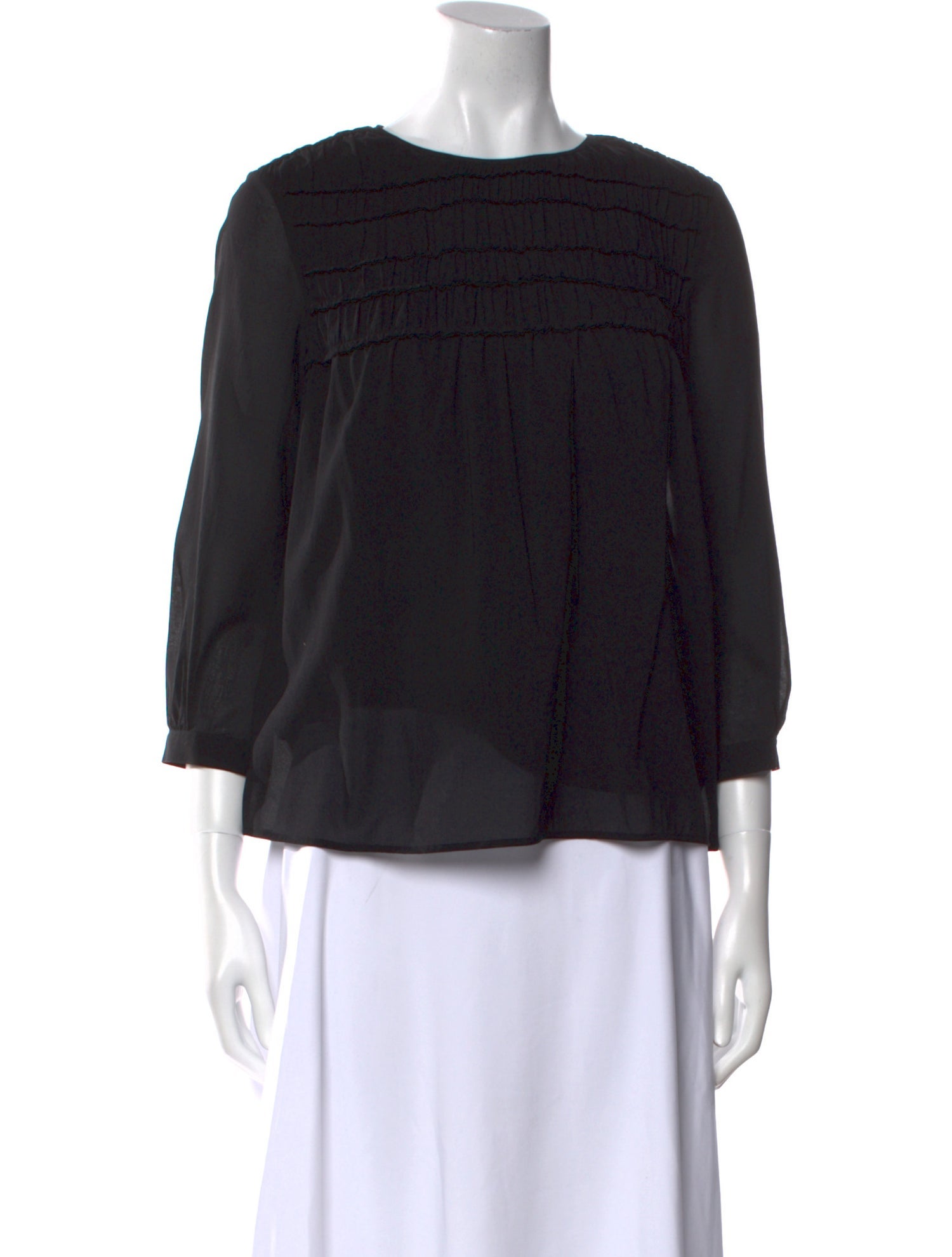 Burberry London Silk Scoop Neck Blouse