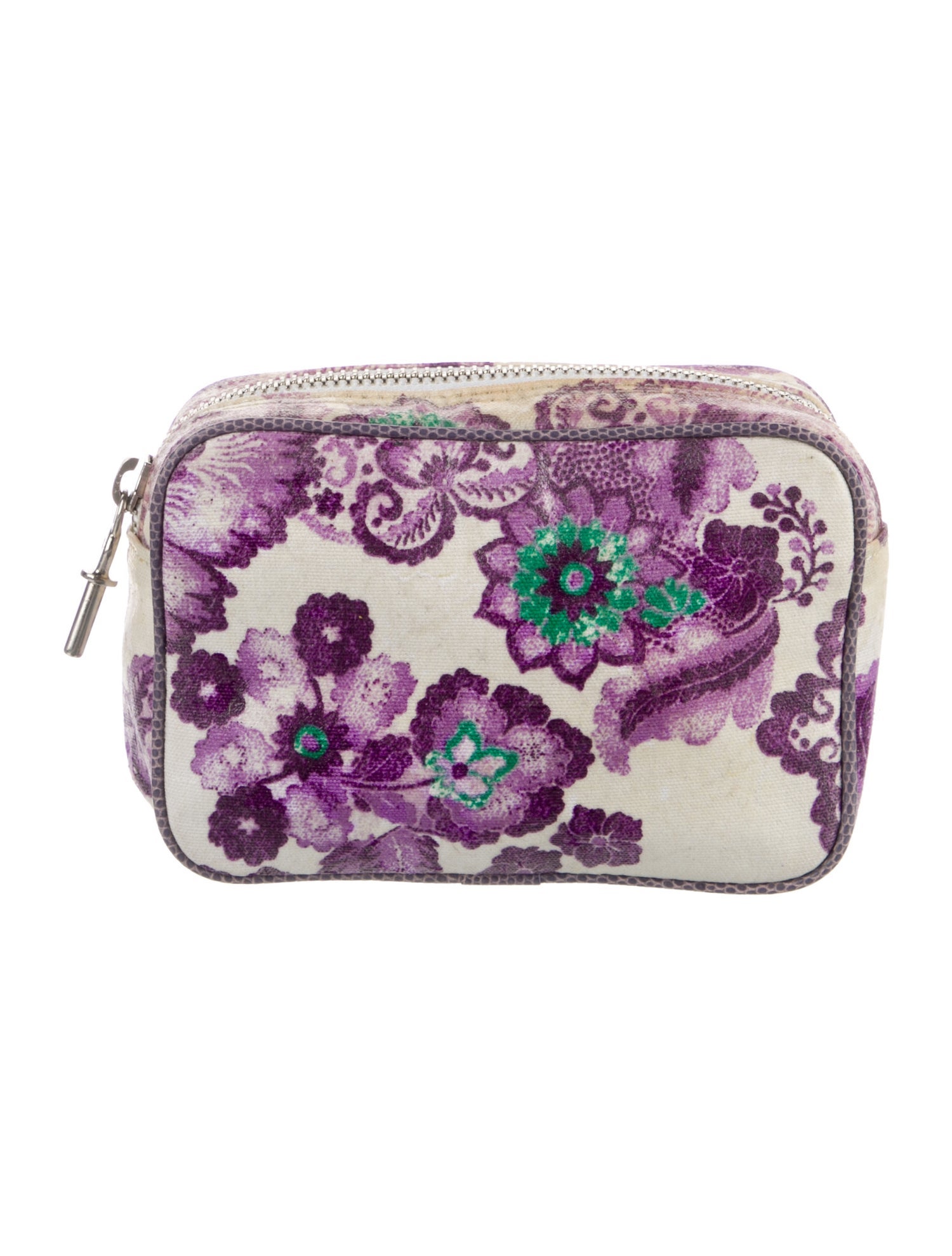 Burberry London Floral Print Canvas Cosmetic Bag