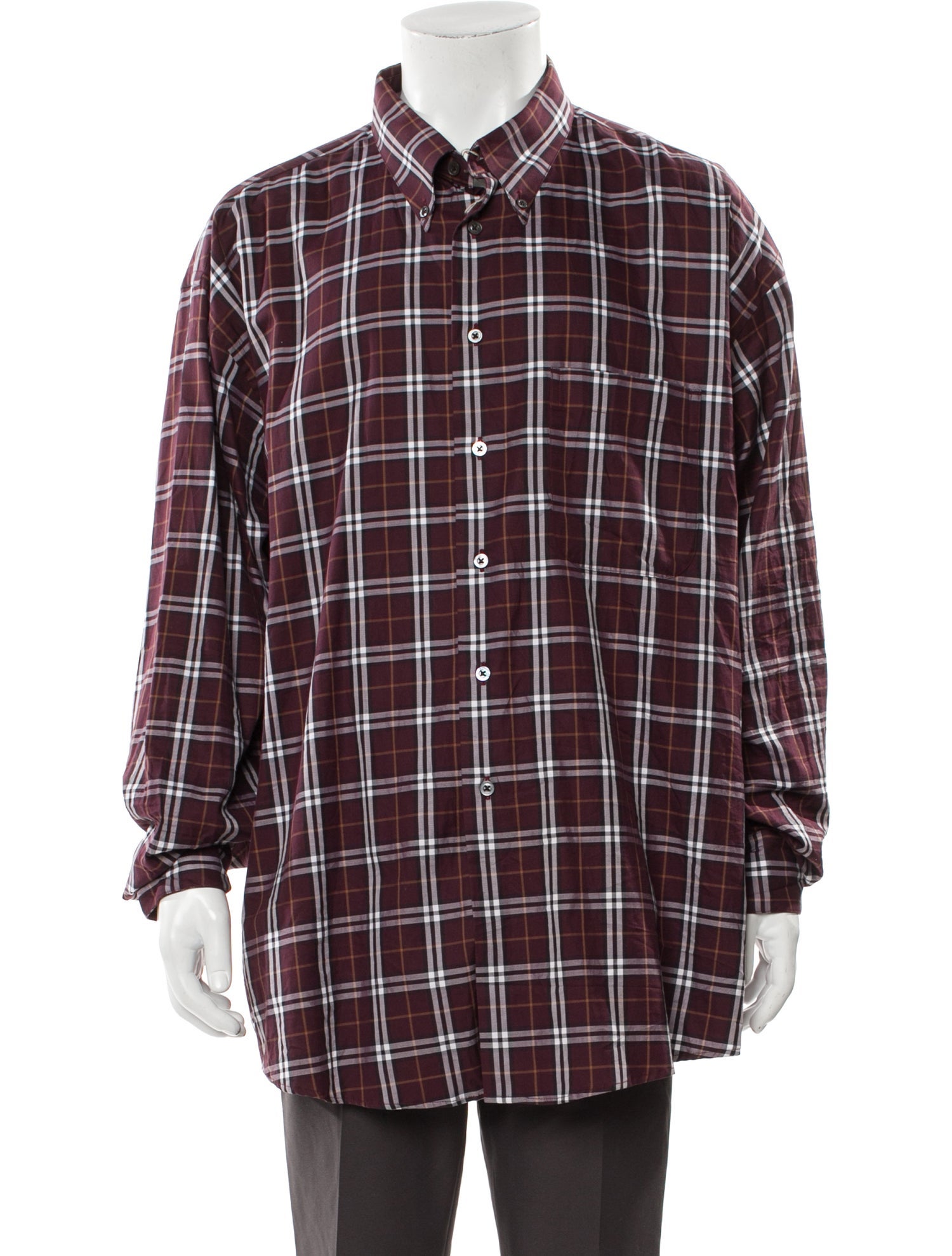 Burberry London Plaid Print Long Sleeve Shirt