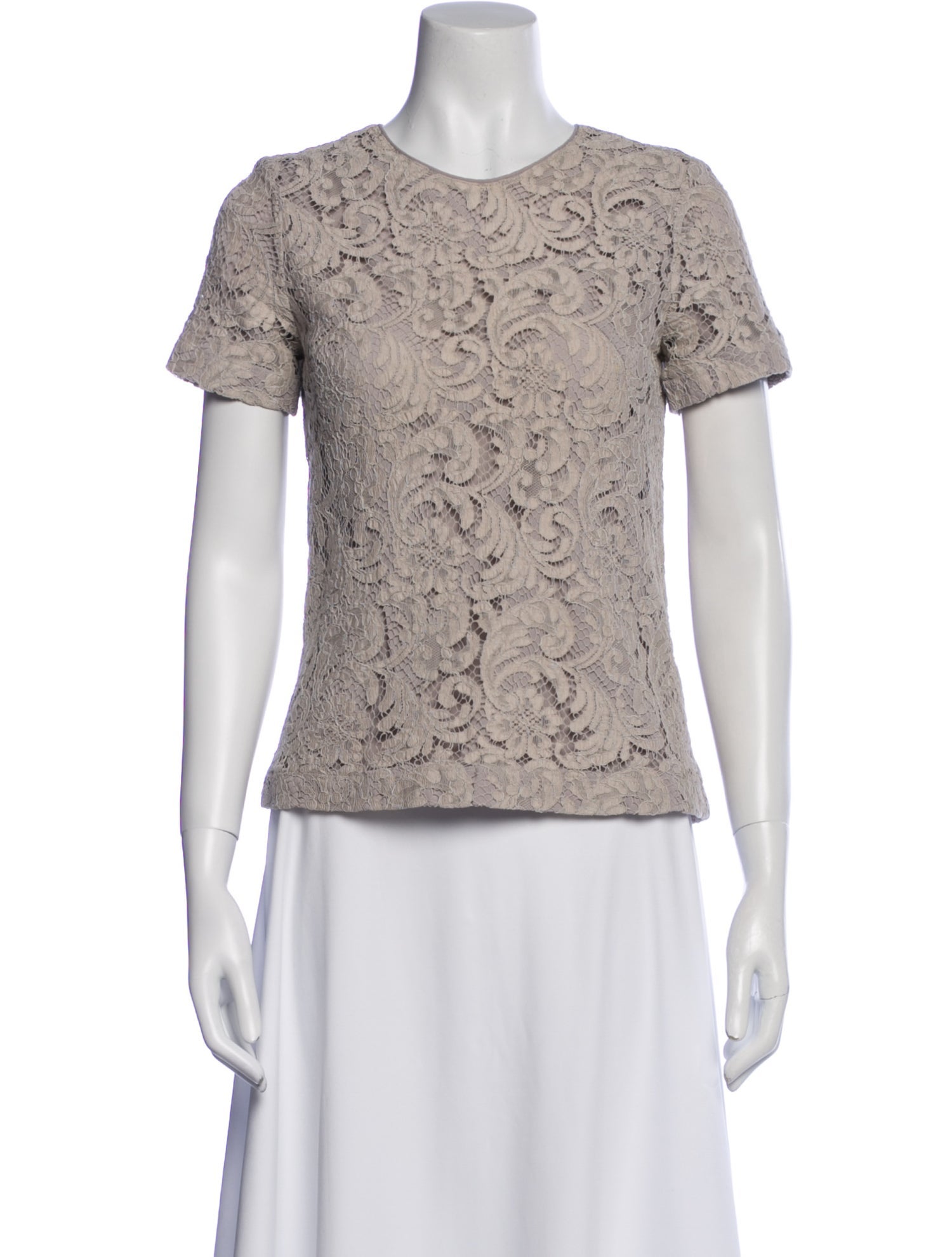 Burberry London Lace Pattern Crew Neck T-Shirt