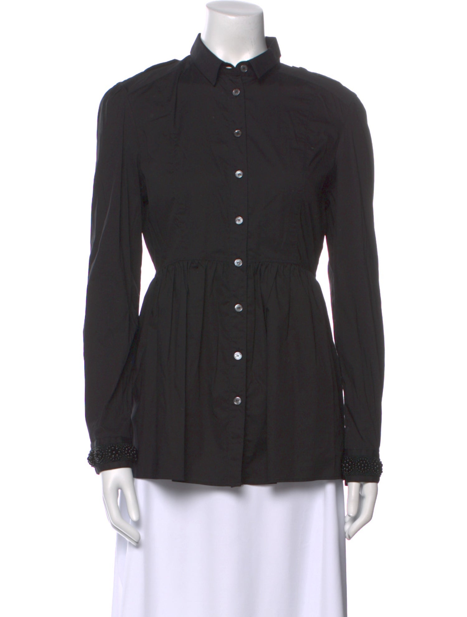 Burberry London Vintage Long Sleeve Button-Up Top