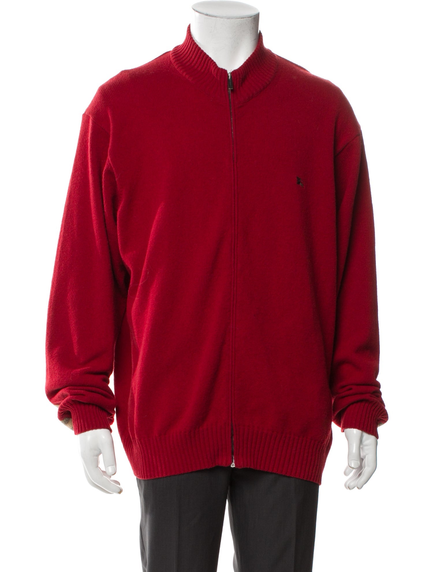 Burberry London Nova Check Pattern Lambswool Bomber Jacket