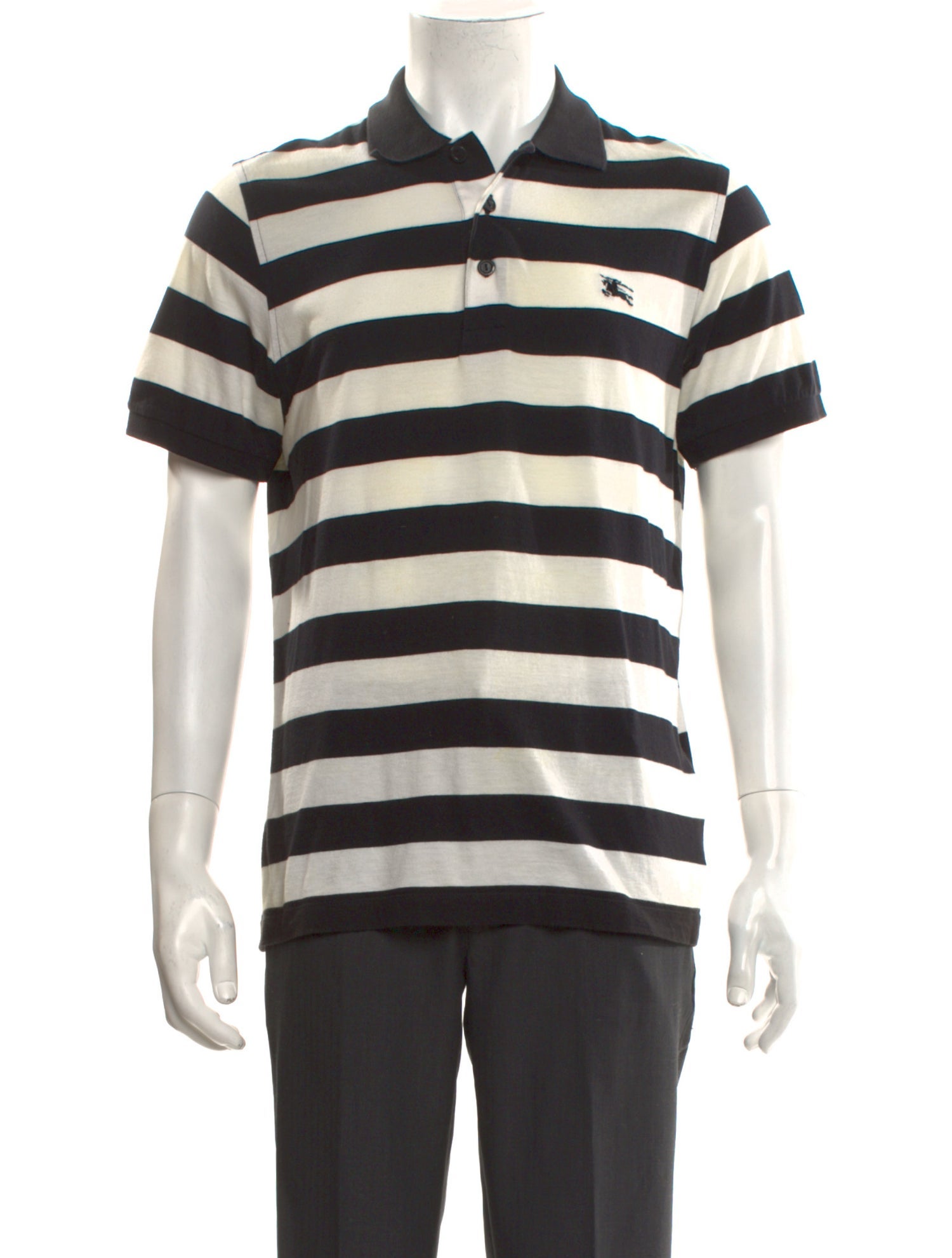 Burberry London Striped Collar Polo Shirt