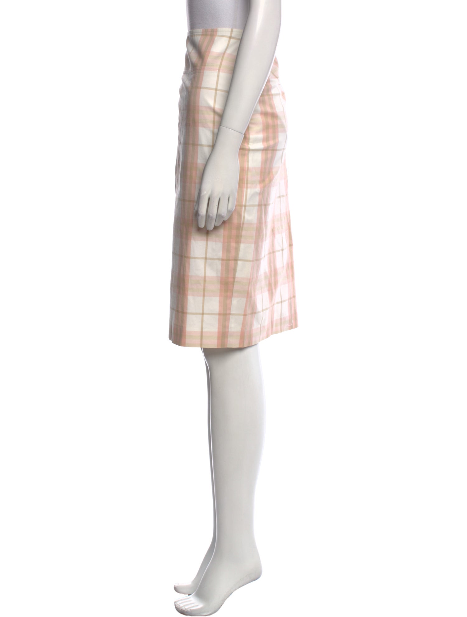 Burberry London Plaid Print Knee-Length Skirt