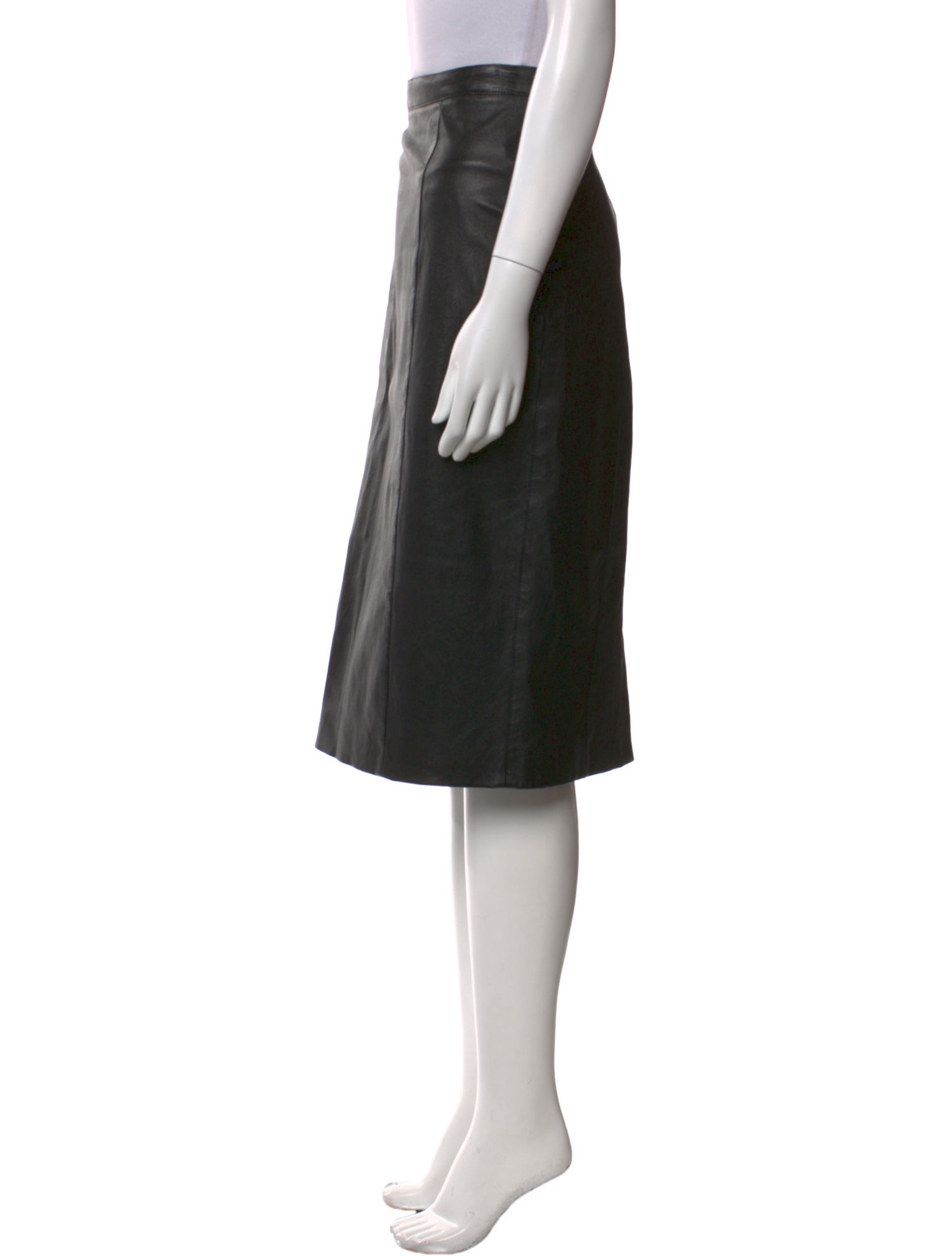 Burberry London Leather Knee-Length Skirt