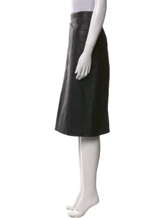 Burberry London Leather Knee-Length Skirt