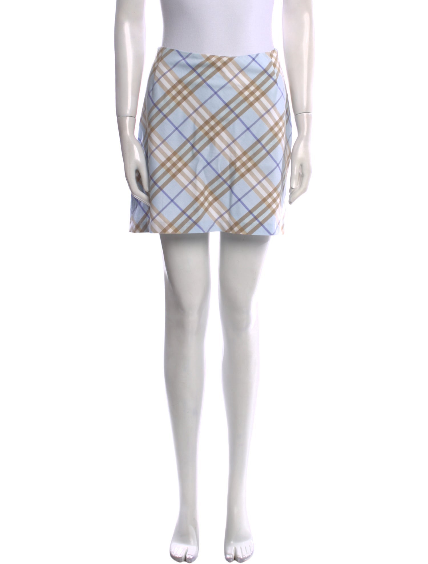 Burberry London Plaid Print Mini Skirt