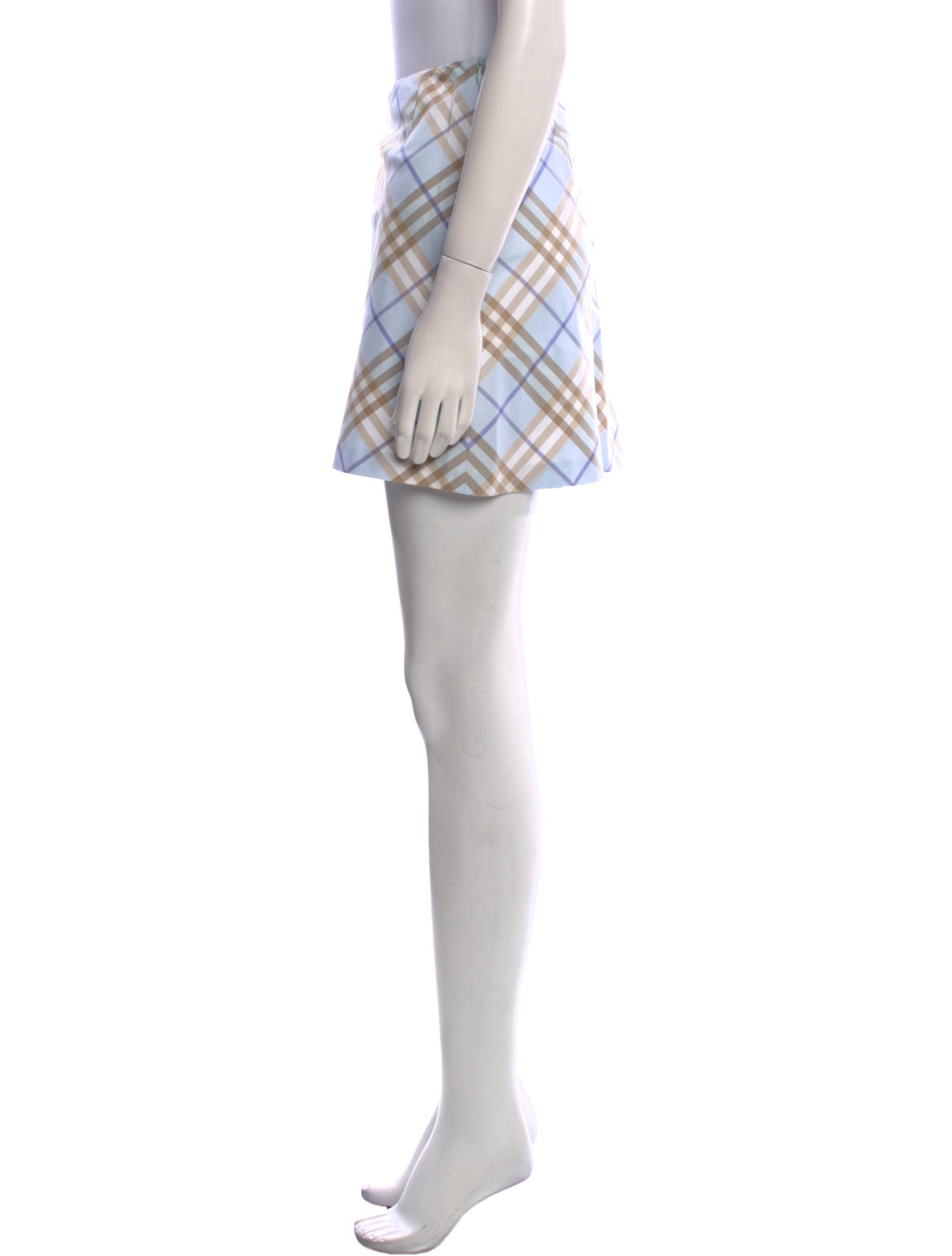 Burberry London Plaid Print Mini Skirt