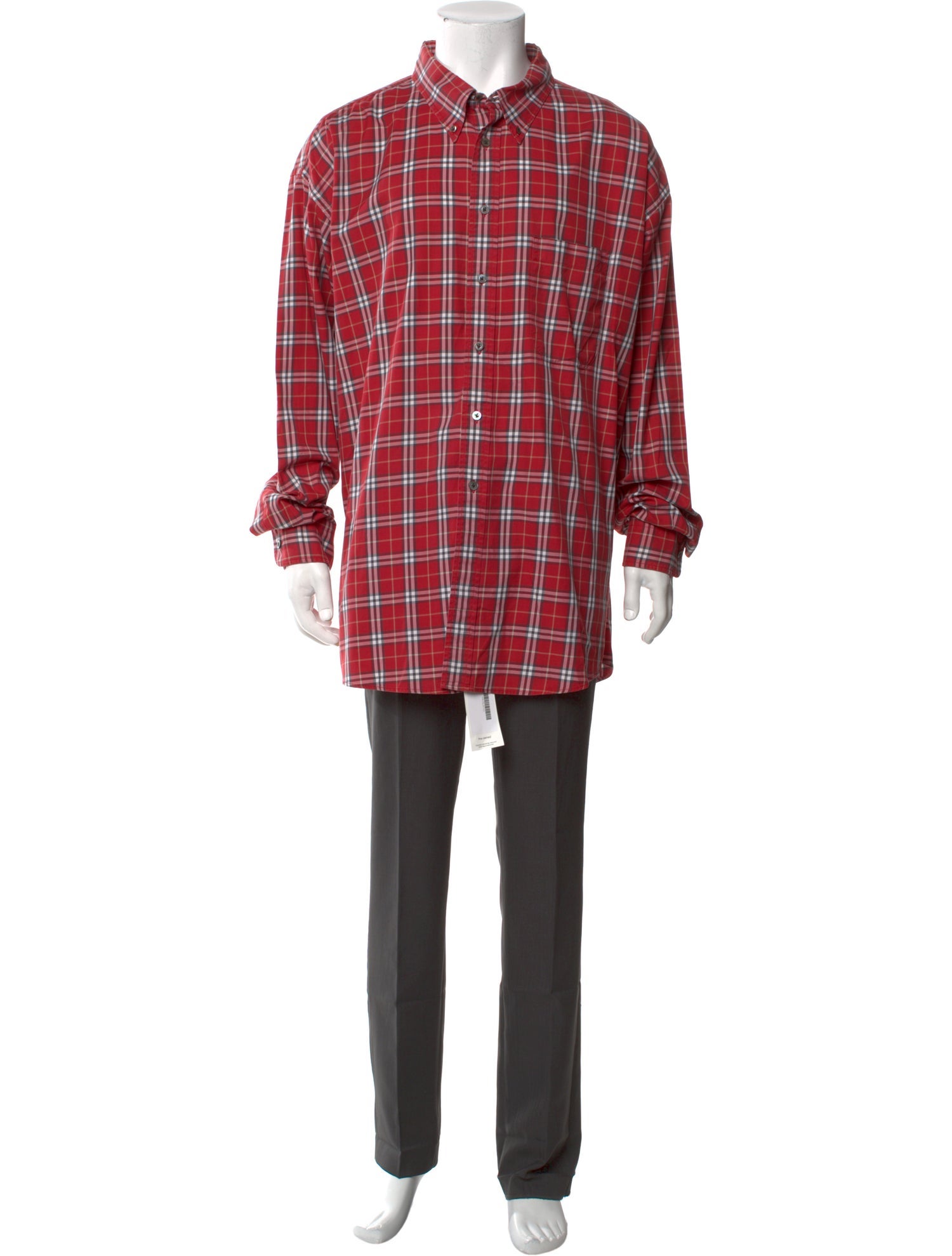 Burberry London Plaid Print Long Sleeve Shirt