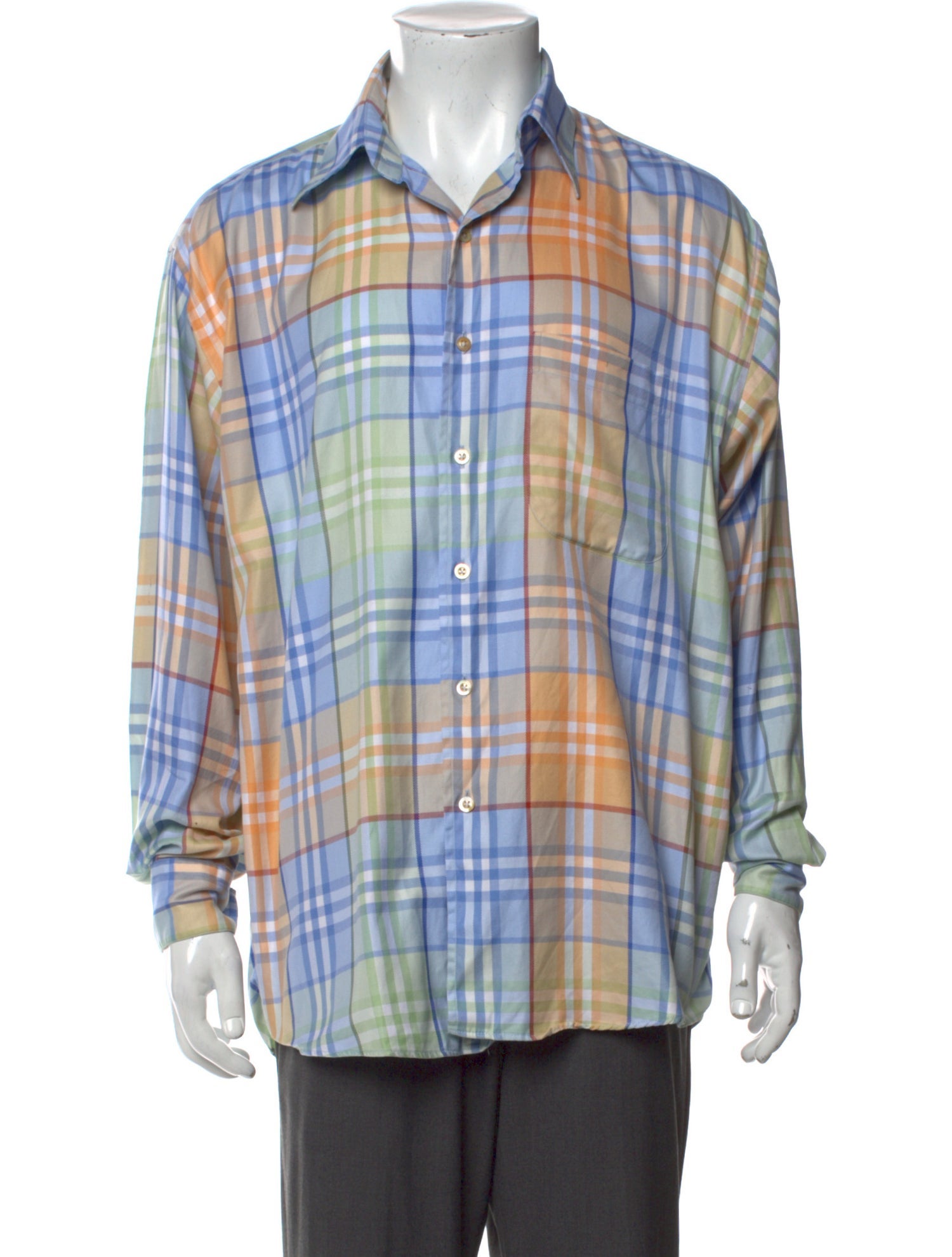 Burberry London Plaid Print Long Sleeve Shirt