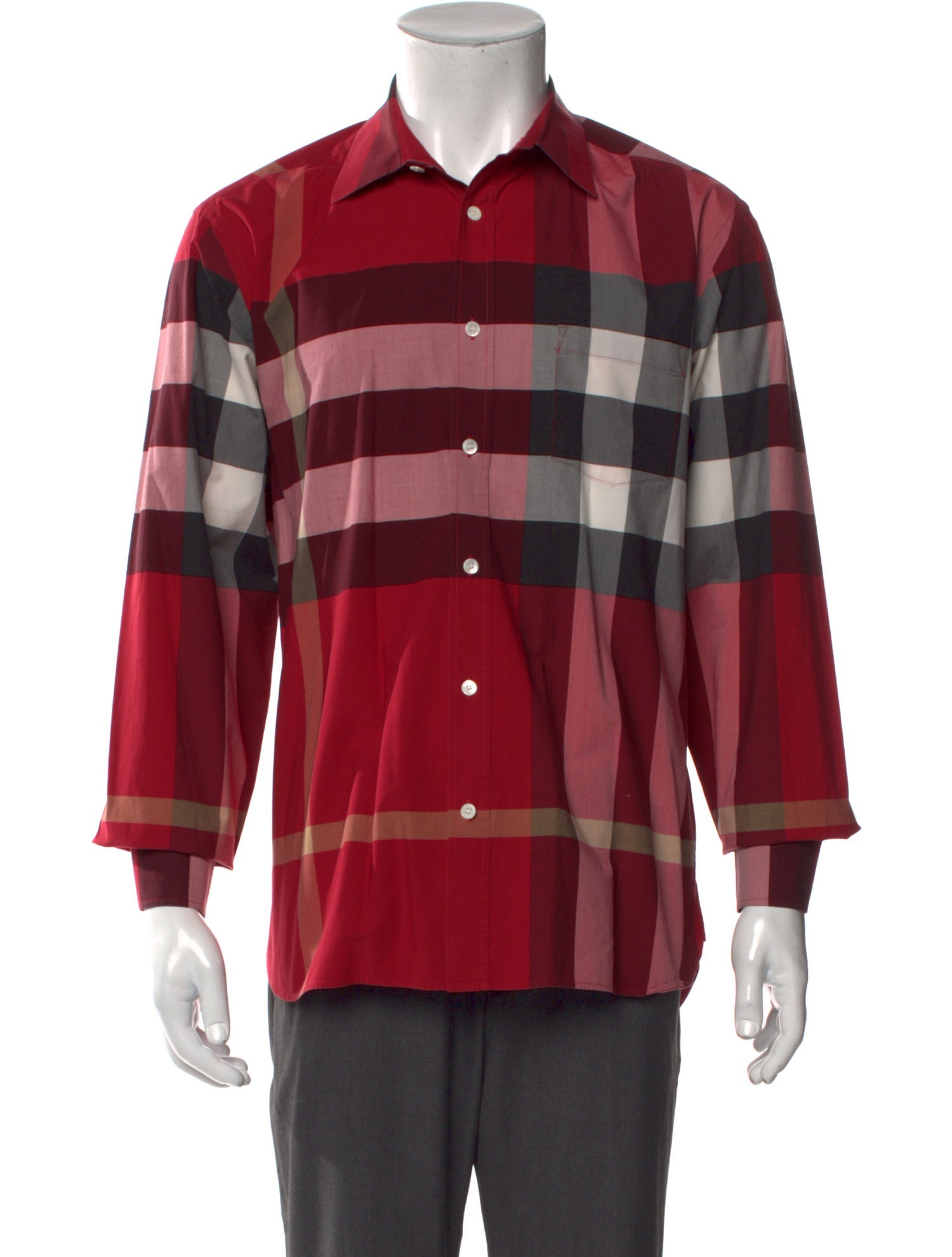 Burberry London Exploded Check Pattern Long Sleeve Shirt