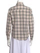 Burberry London Plaid Print Long Sleeve Button-Up Top