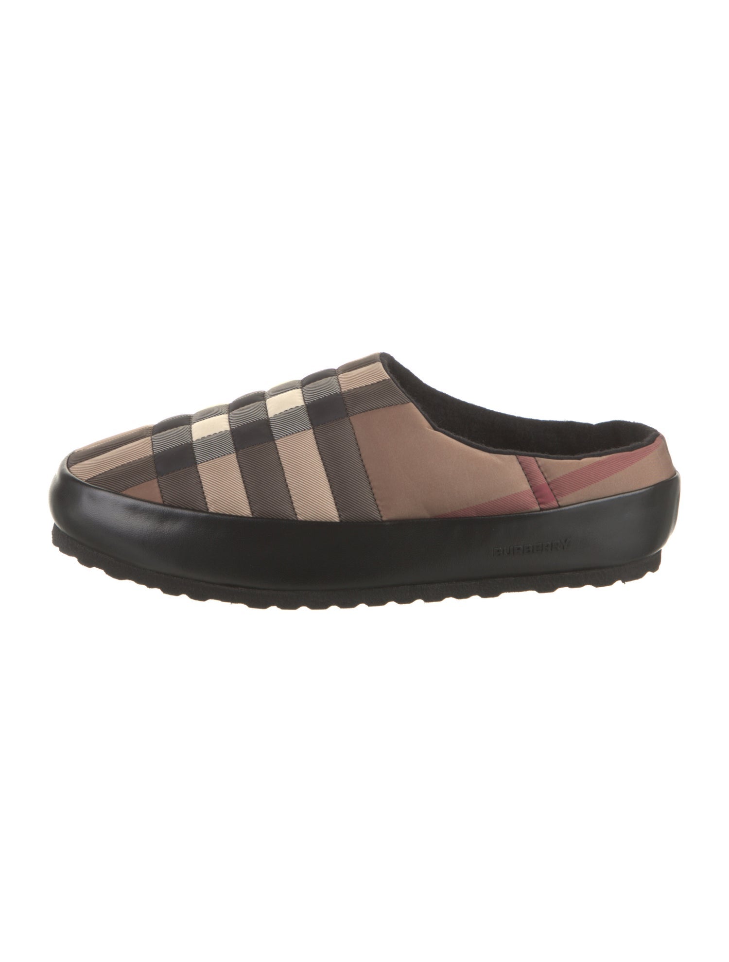 Burberry London Nylon Plaid Print Flats