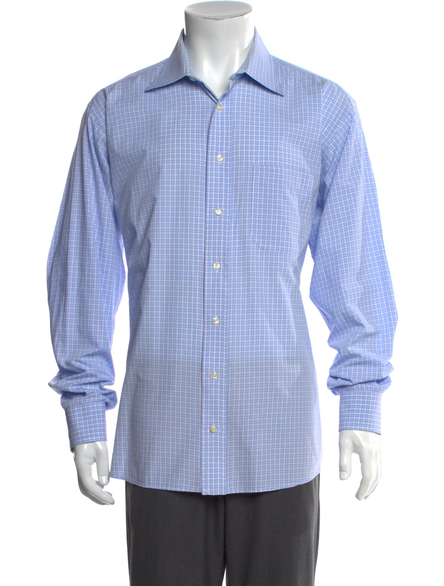 Burberry London Plaid Print Long Sleeve Dress Shirt