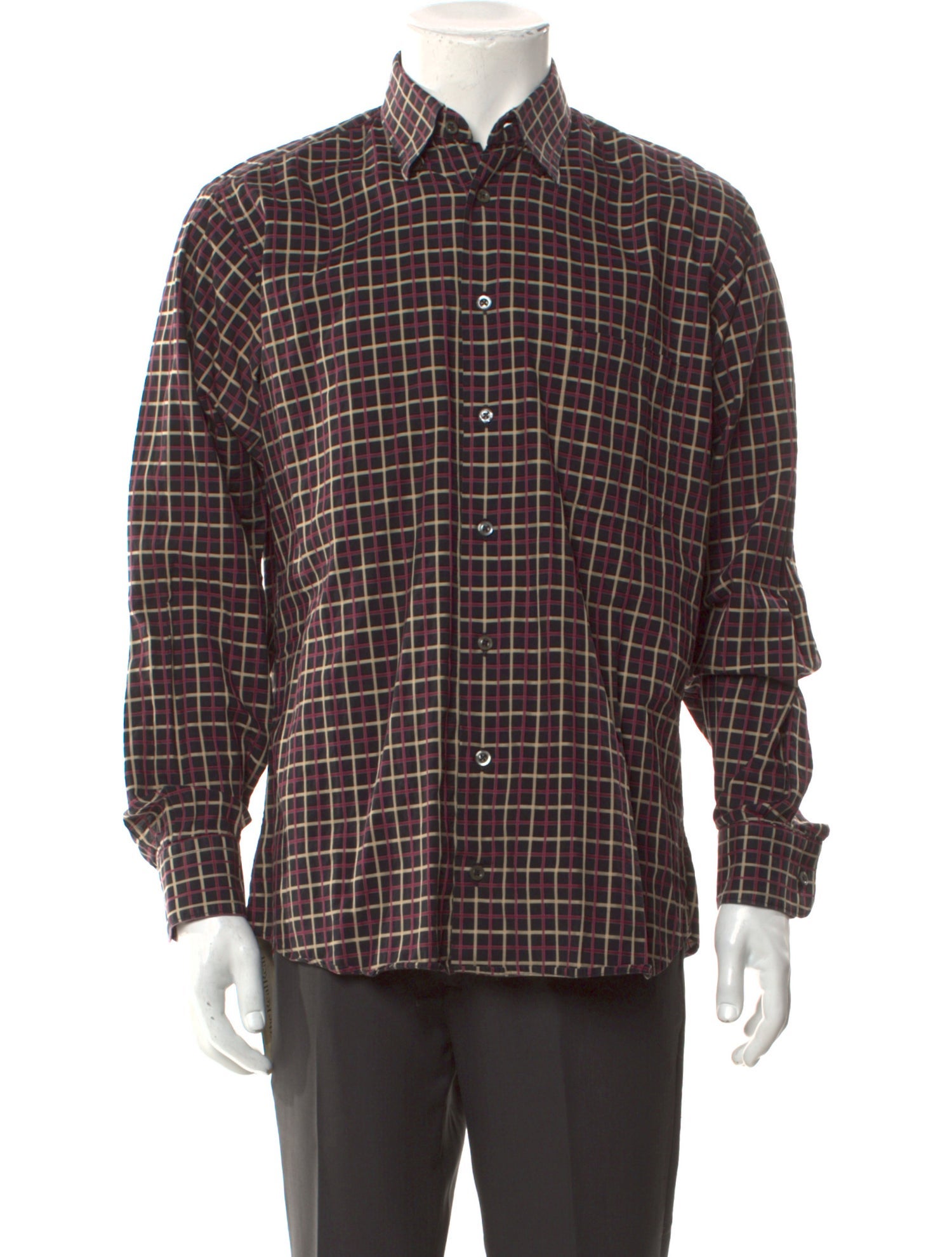 Burberry London Plaid Print Long Sleeve Shirt