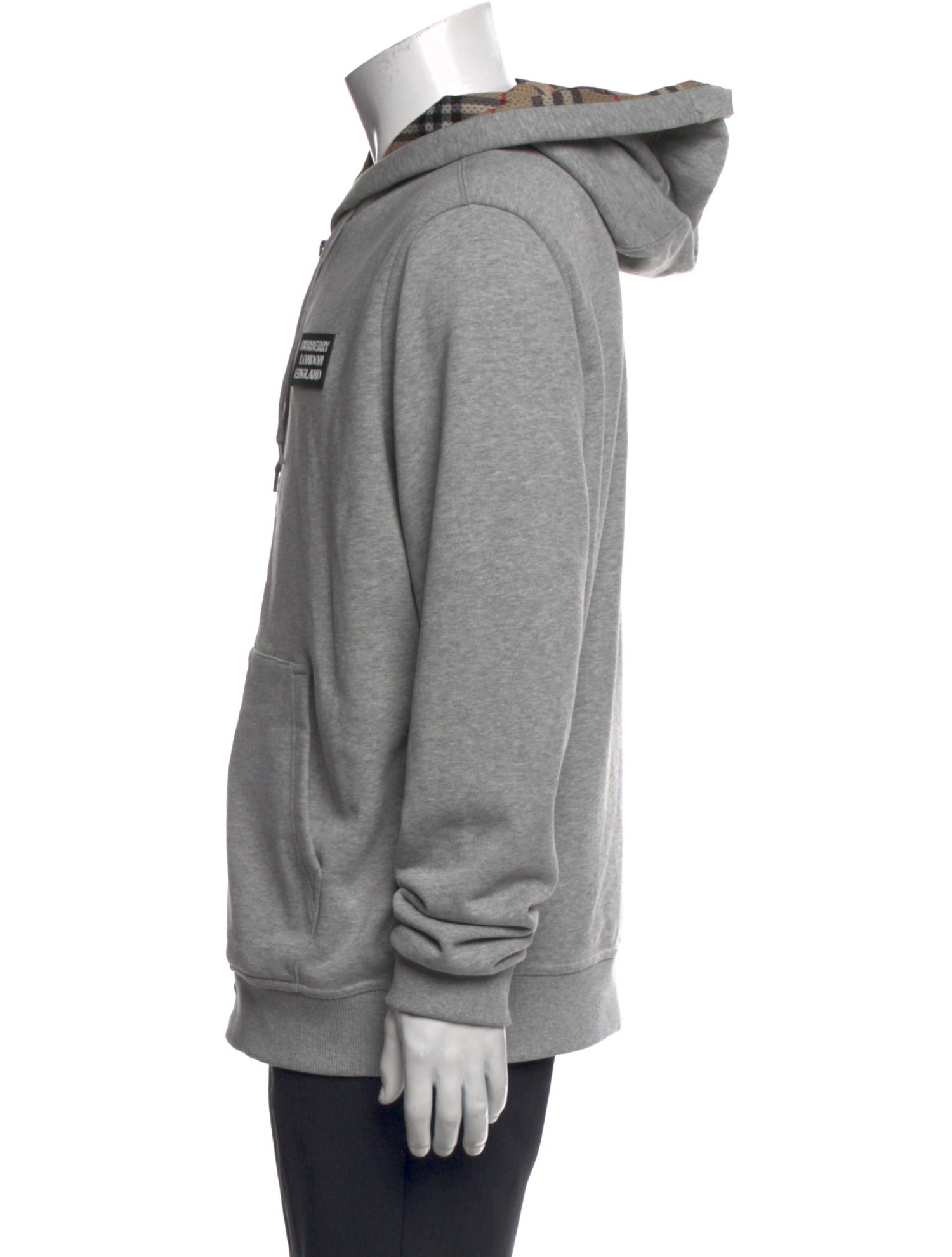 Burberry London House Check Pattern Crew Neck Hoodie