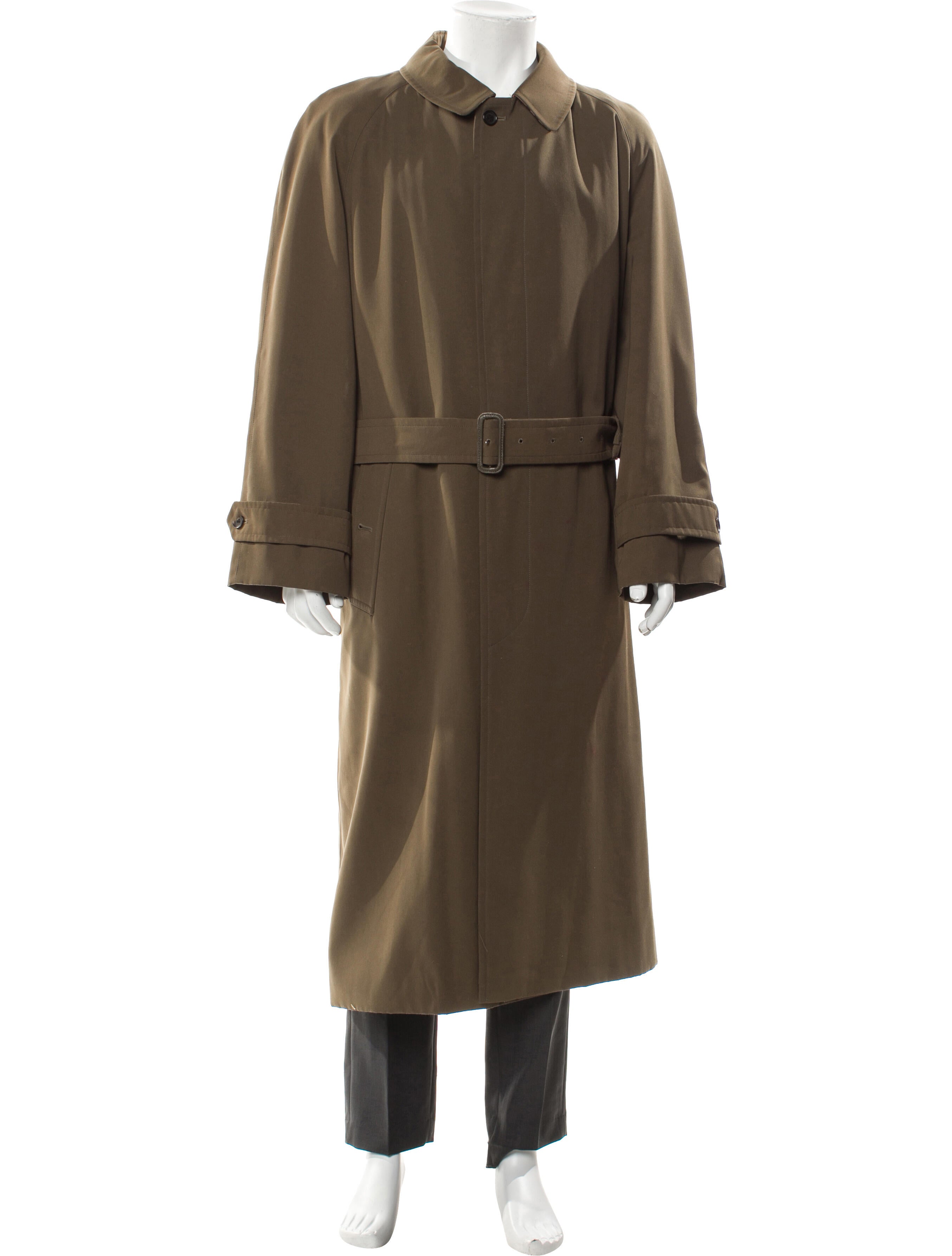 Burberry London House Check Pattern Wool Trench Coat
