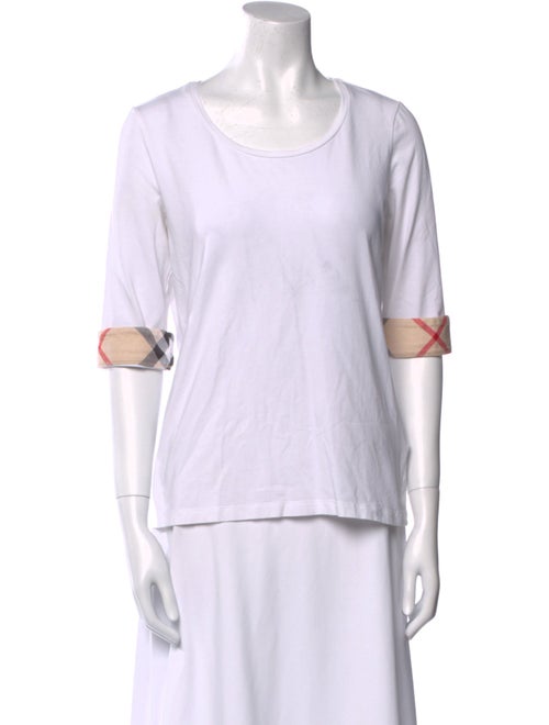 Burberry London Scoop Neck Three-Quarter Sleeve T-Shirt