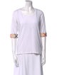 Burberry London Scoop Neck Three-Quarter Sleeve T-Shirt