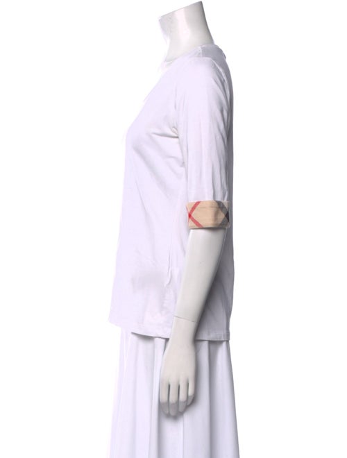 Burberry London Scoop Neck Three-Quarter Sleeve T-Shirt