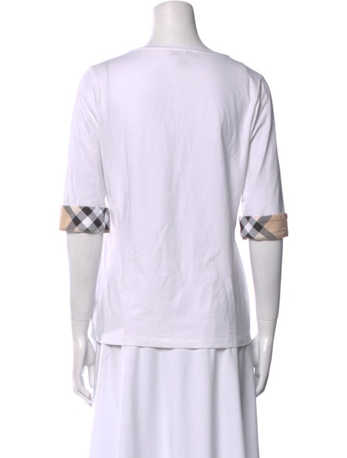 Burberry London Scoop Neck Three-Quarter Sleeve T-Shirt