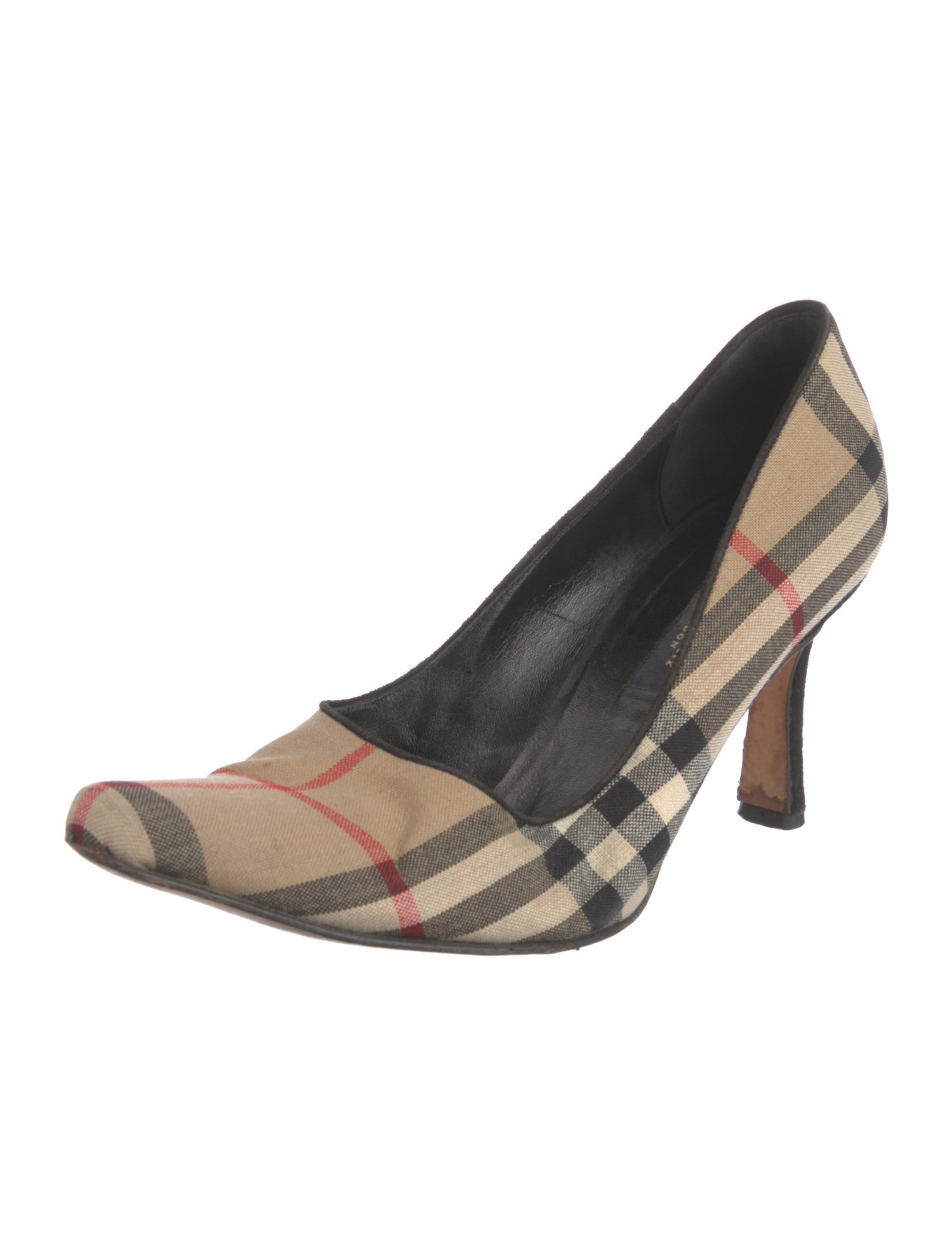Burberry London House Check Pattern Canvas Pumps