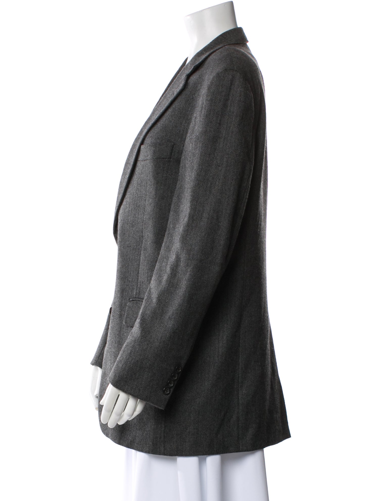 Burberry London Wool Plaid Print Blazer