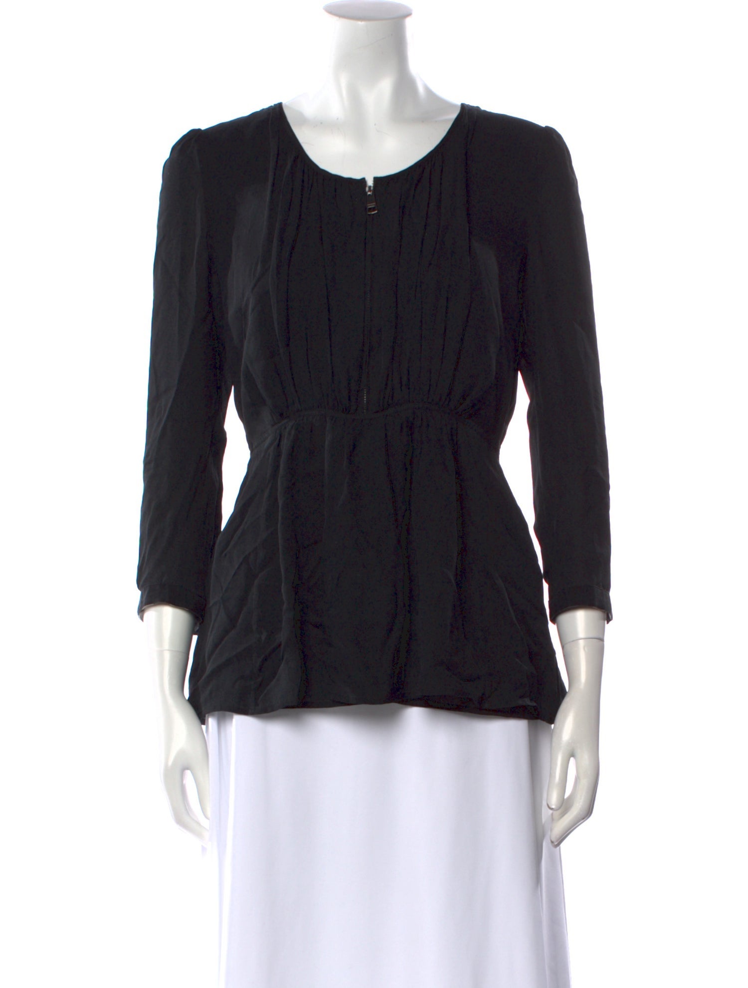 Burberry London Silk Scoop Neck Top