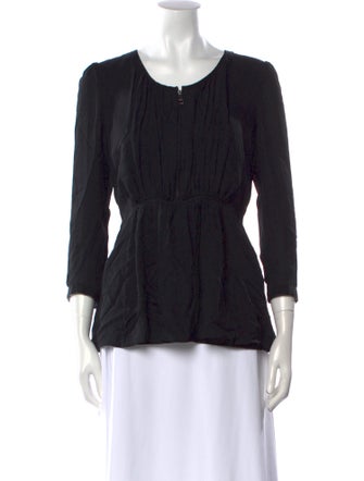 Burberry London Silk Scoop Neck Top