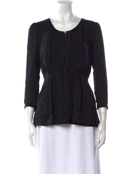 Burberry London Silk Scoop Neck Top