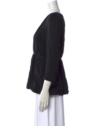 Burberry London Silk Scoop Neck Top