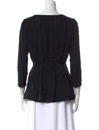 Burberry London Silk Scoop Neck Top