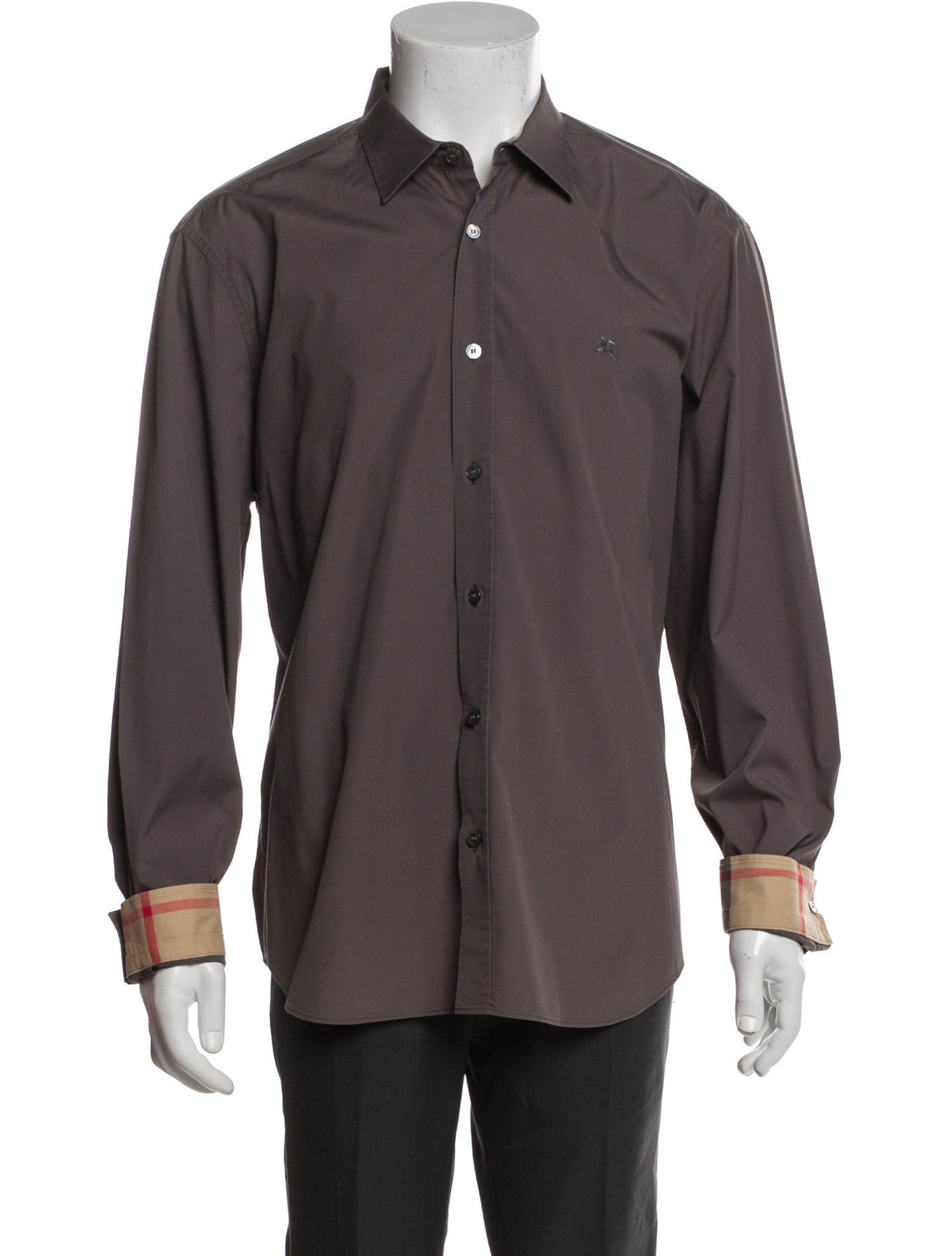 Burberry London Nova Check Pattern Long Sleeve Dress Shirt