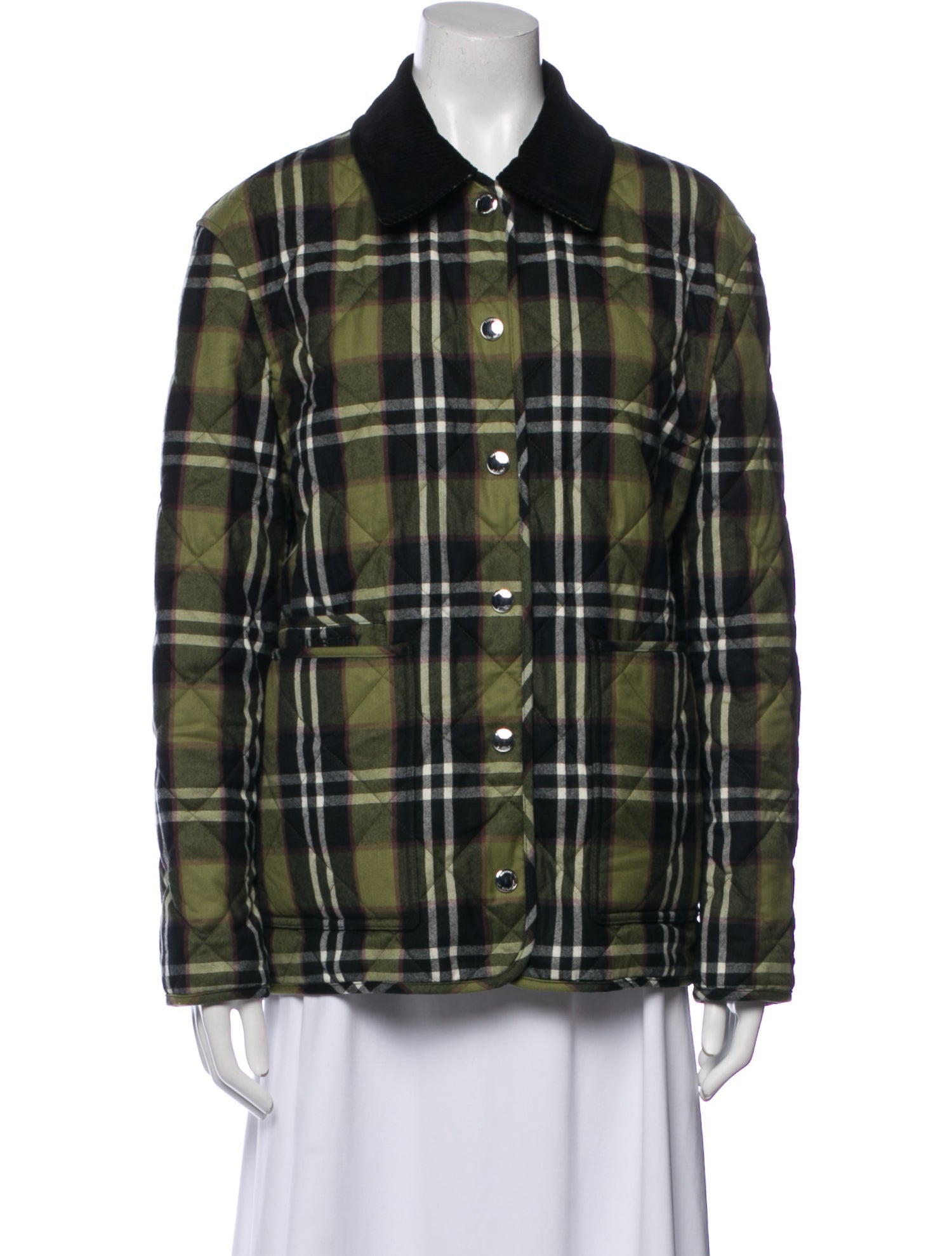 Burberry London Wool Plaid Print Jacket