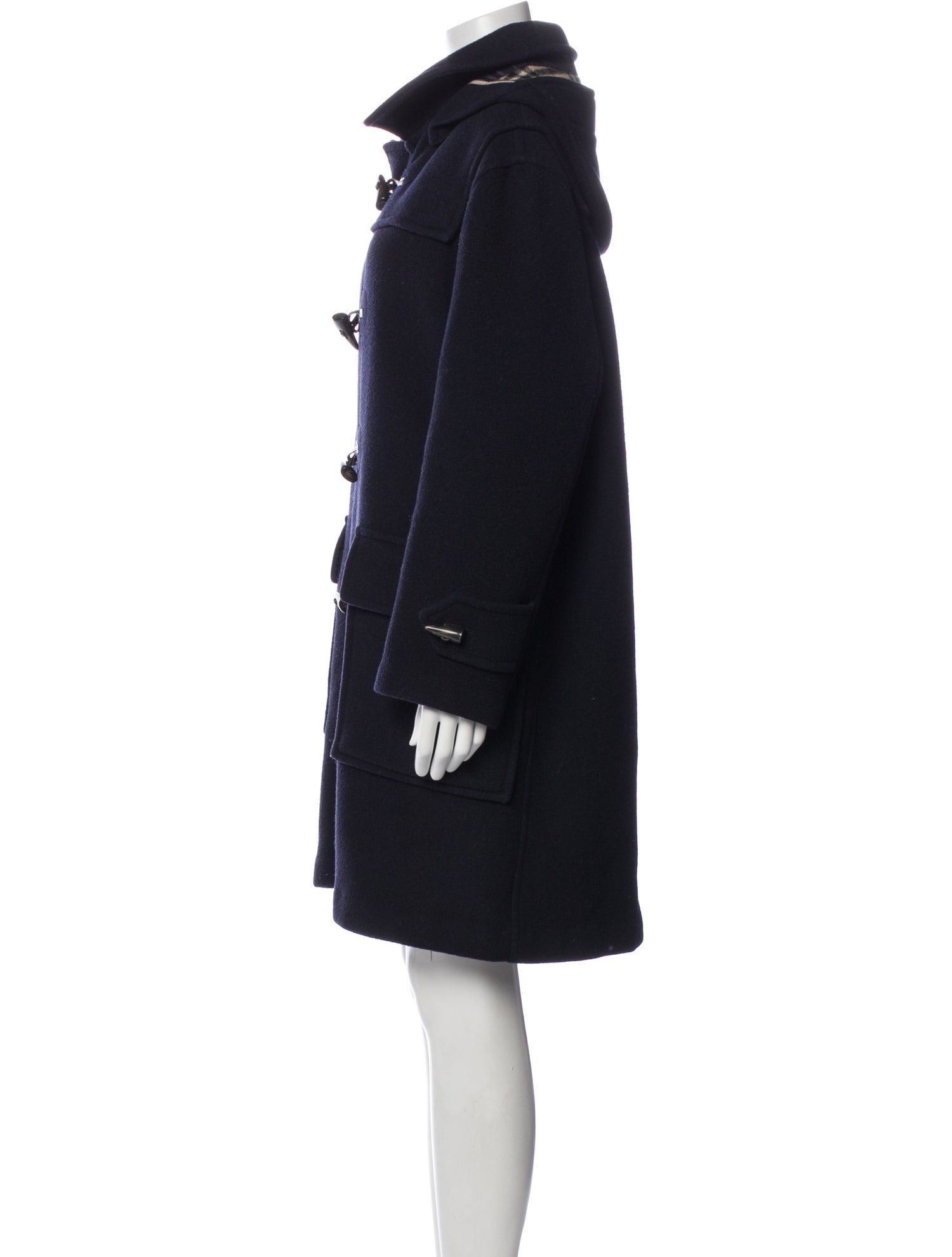 Burberry London Wool Faux Fur Coat