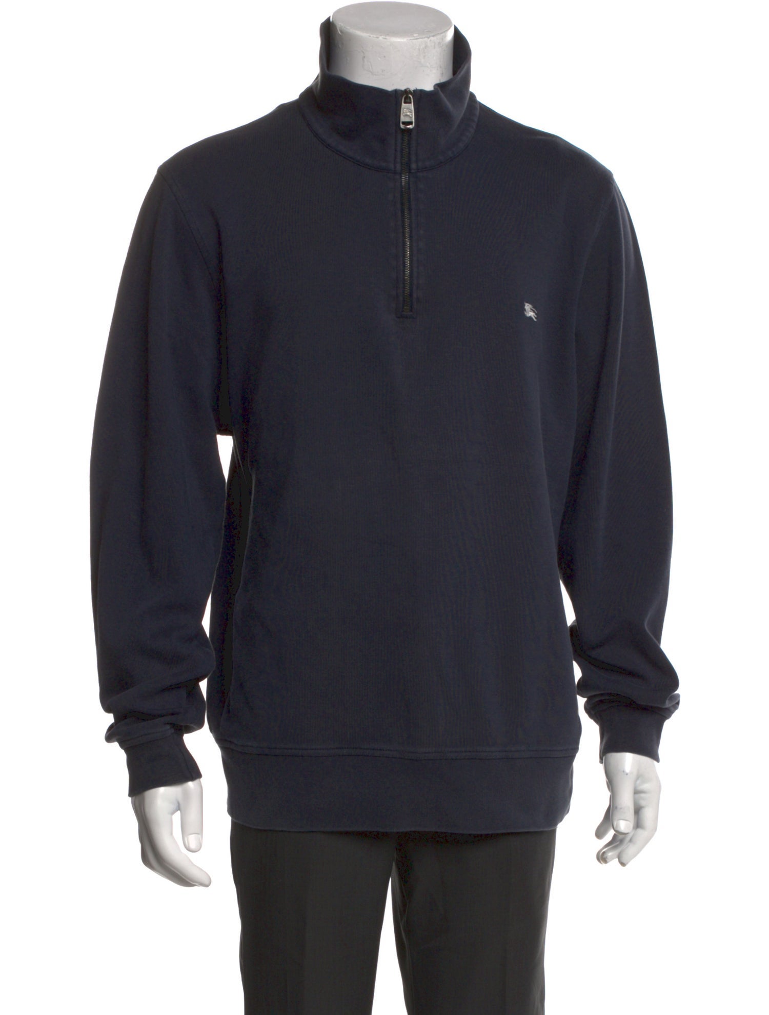 Burberry London Nova Check Pattern Mock Neck Sweatshirt